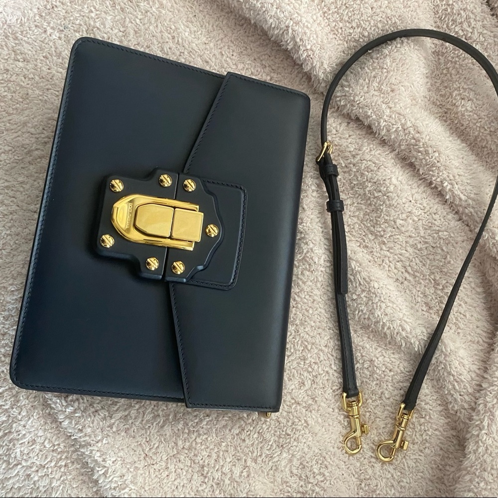 Dolce & Gabbana Blue Leather Lucia Handbag